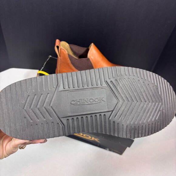 Chinook Work Romeo II Heritage Tan Leather Slip-On Shoe NEW in box Size 10 - Picture 15 of 15